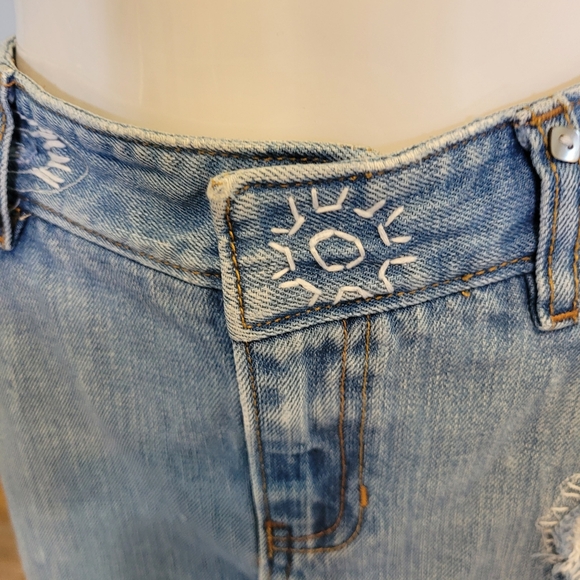 The Gap Denim Distressed and Embellished Mini Skirt, VGUC, Size 4 - Picture 4 of 12
